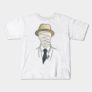 Mummy Face in Suit, Tie, and Hat Kids T-Shirt